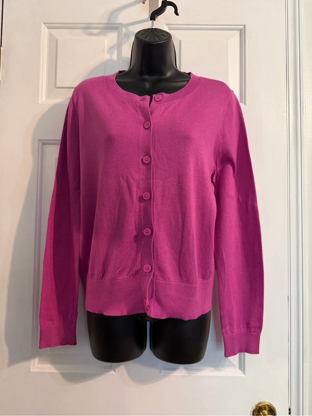 LOFT Women's Bright Fuchsia Button-Front Cardigan